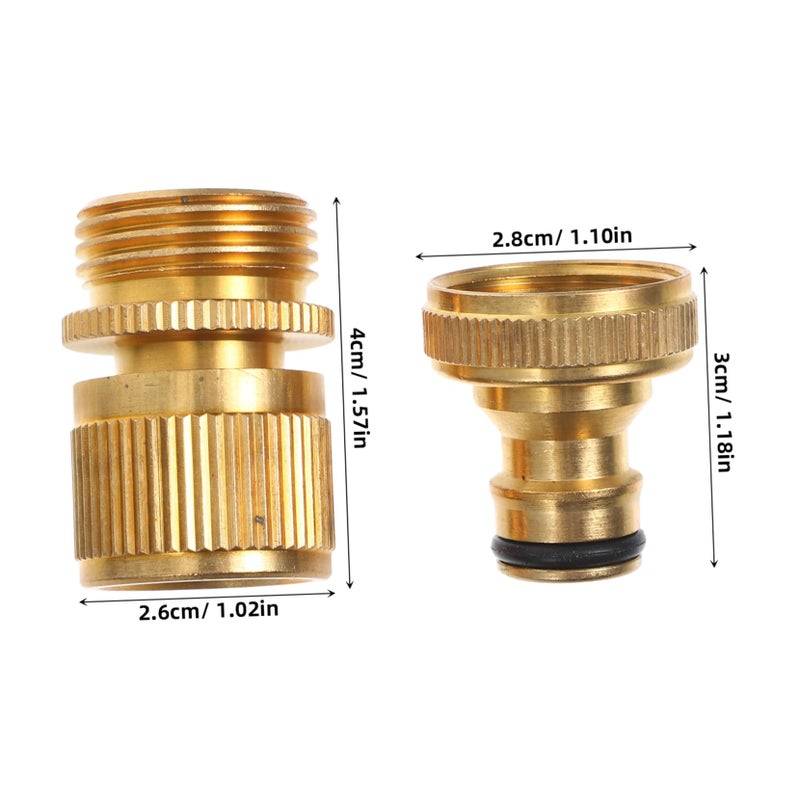 Brass Quick Connect Hose Fittings Set Leakproof Seal For Garden Water Conservation - Image 3