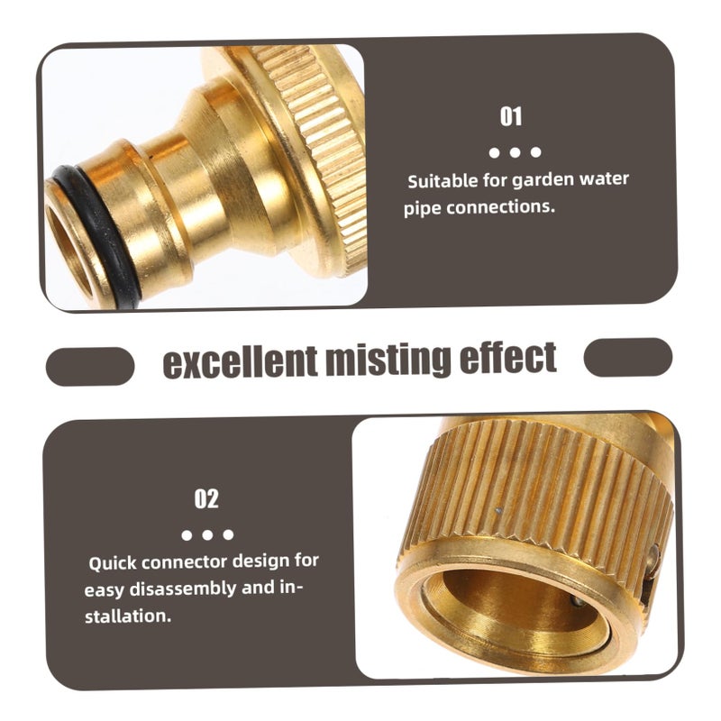 Brass Quick Connect Hose Fittings Set Leakproof Seal For Garden Water Conservation - Image 4