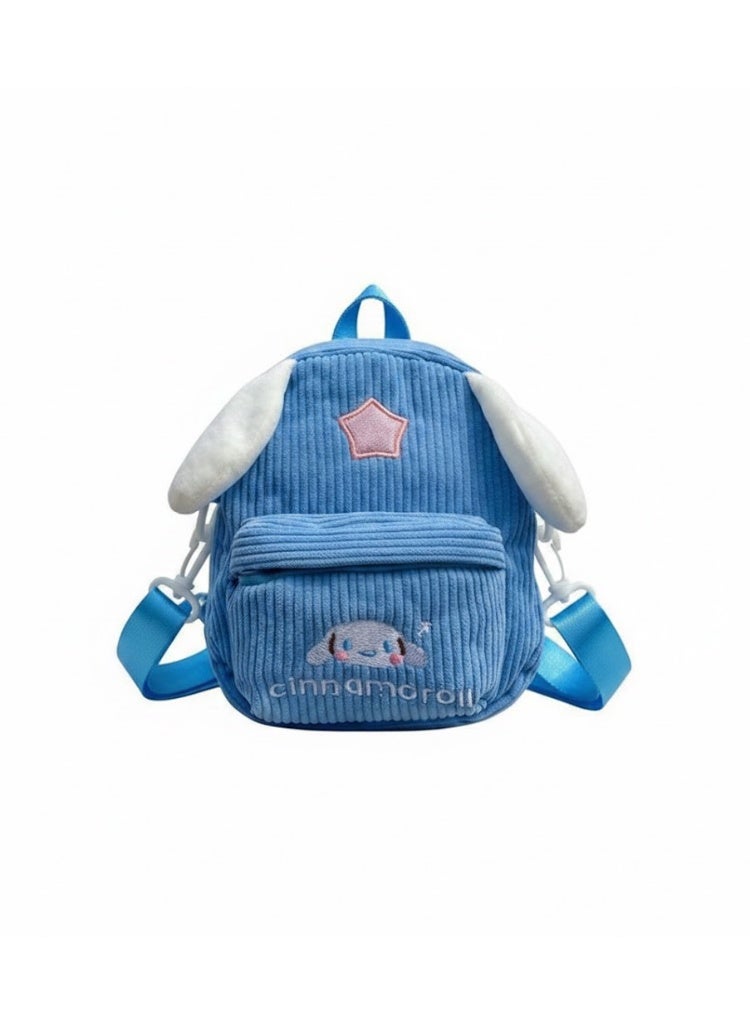 KANAZ Kids Mini Backpack, Cute Design, Soft Corduroy Fabric, Lightweight School & Travel Bag for Toddlers and Kids P1001 Yeezy Girl (Babyblue) - Image 1