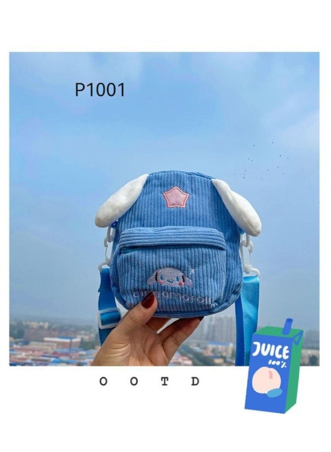 KANAZ Kids Mini Backpack, Cute Design, Soft Corduroy Fabric, Lightweight School & Travel Bag for Toddlers and Kids P1001 Yeezy Girl (Babyblue) - Image 4