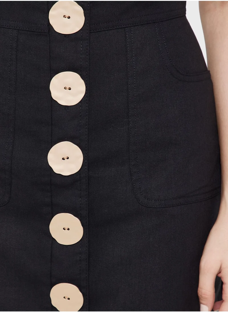 Finders Keepers Benedetta Button Down Skirt