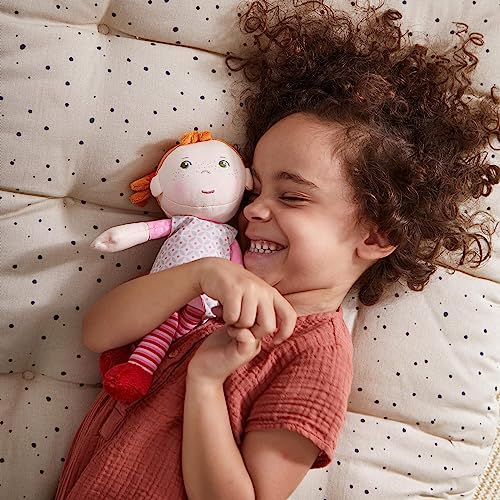 HABA Soft Baby Doll Roya - 10" Rag Doll with Red Pigtails, Pink Dress - Machine Washable Doll - Ideal Soft Doll for 2 Year Old Girls - Image 3