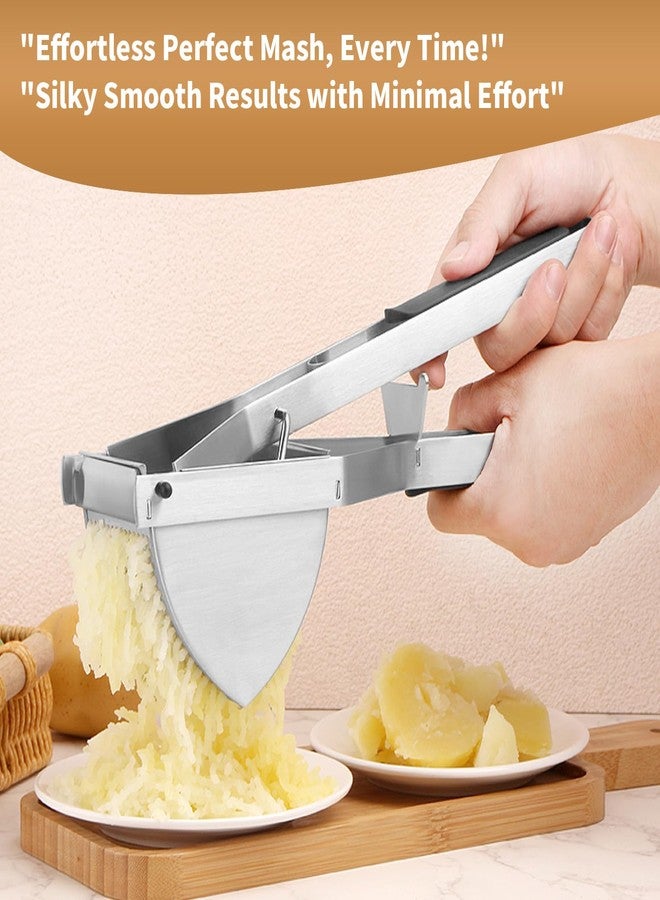 JETONN Heavy Duty Potato Ricer, Large 22oz Potato Masher, Stainless Steel Press and Mash Kitchen Gadget for Mashed Potatoes, Spaetzle Maker with Silicone Handle - Image 4