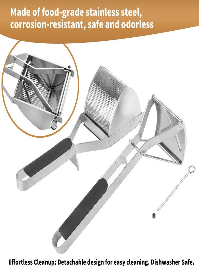 JETONN Heavy Duty Potato Ricer, Large 22oz Potato Masher, Stainless Steel Press and Mash Kitchen Gadget for Mashed Potatoes, Spaetzle Maker with Silicone Handle - Image 5