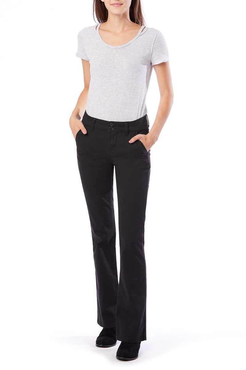 UNIONBAY Women's Stretch Uniform Bootcut Work Pant, Black Hayden, 9 - Image 1