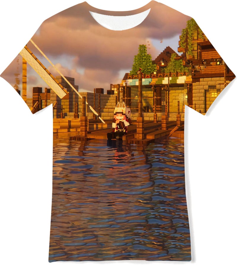 3D Digital Printing Children'S Wear Summer T-Shirt My Square World Pixel Style Loose Casual Short-Sleeved Shirt - Image 1