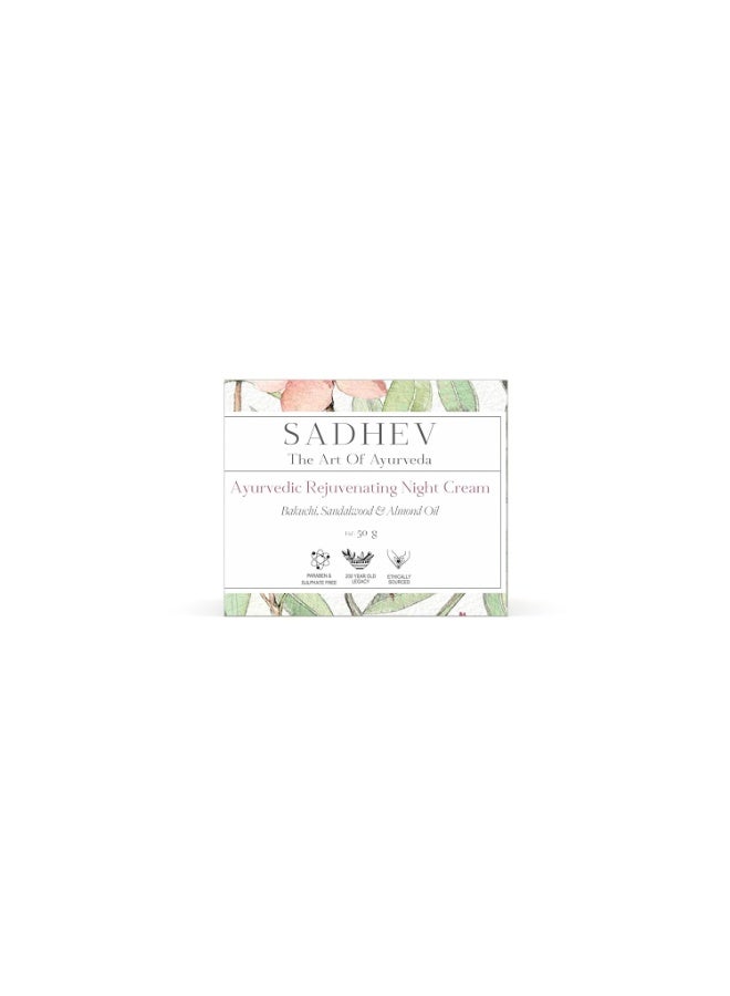 Sadhev Ayurvedic Rejuviniating Night Time Cream With Bakuchi 50 gm - Image 4