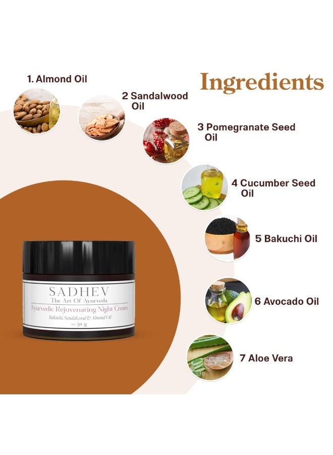 Sadhev Ayurvedic Rejuviniating Night Time Cream With Bakuchi 50 gm - Image 2