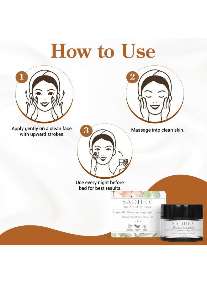 Sadhev Ayurvedic Rejuviniating Night Time Cream With Bakuchi 50 gm - Image 3