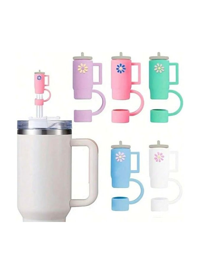 1pc Straw Stopper Silicone Straw Covers Cap for tumbler , Cute tumbler shape Straw Topper Compatible for 30 and 40 Oz Tumbler with Handle,10 mm 0.4 in Straw Tips Lids (Random Color) - Image 2