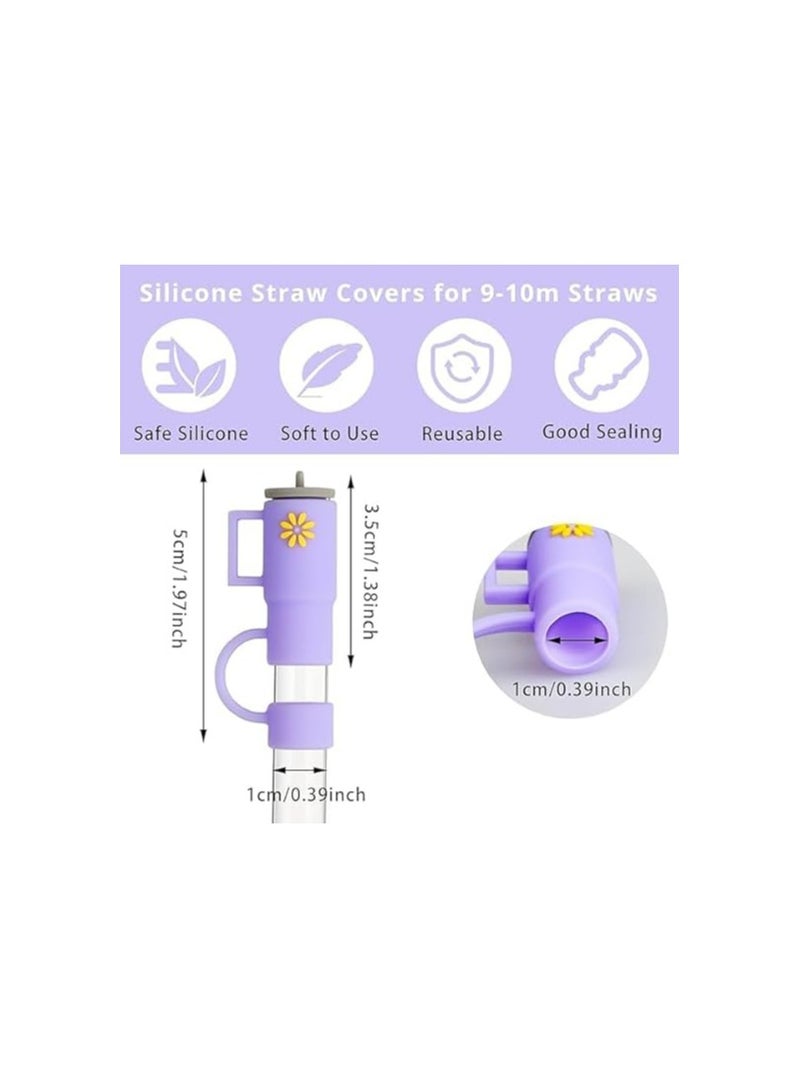 1pc Straw Stopper Silicone Straw Covers Cap for tumbler , Cute tumbler shape Straw Topper Compatible for 30 and 40 Oz Tumbler with Handle,10 mm 0.4 in Straw Tips Lids (Random Color) - Image 4