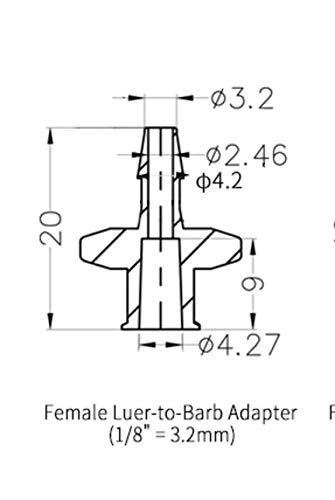 BleedZone - Female Luer Lock Adapter - 1/8 "Hose Barb Fittings PP Polypropylene Hose, 25x Syringe Adapter for Laboratory Equipment, Luer Lock Syringe, Female Hose Connector, Luer Hose Barb Adapter - Image 4
