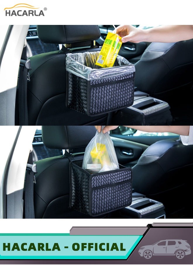 HACARLA 1 Pcs Car Back Seat Storage Organizer Leather Handbag Holder And 4 Pcs Car Seat Headrest Hooks Hangers Storage Organizer for Purse Coats Umbrellas Grocery Bags Interior Accessories  - Image 4