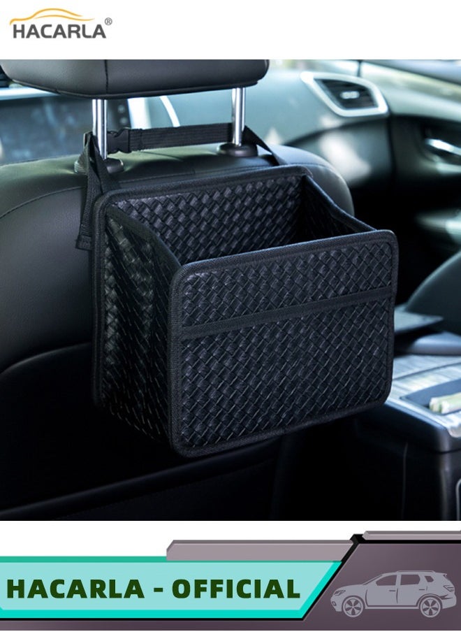 HACARLA 1 Pcs Car Back Seat Storage Organizer Leather Handbag Holder And 4 Pcs Car Seat Headrest Hooks Hangers Storage Organizer for Purse Coats Umbrellas Grocery Bags Interior Accessories  - Image 2