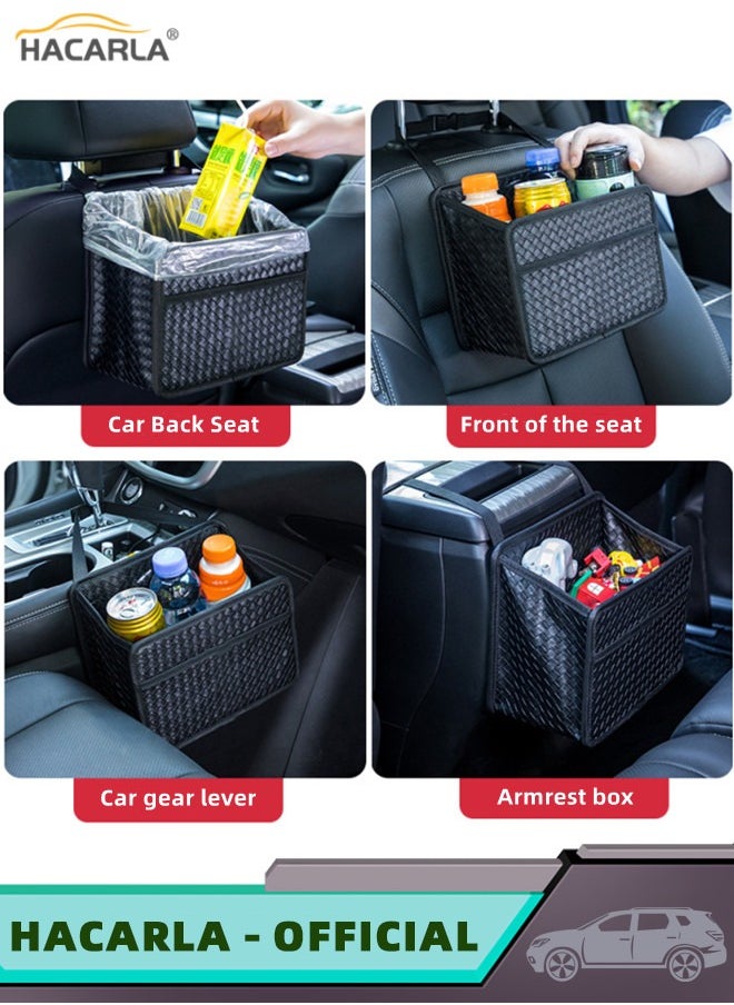 HACARLA 1 Pcs Car Back Seat Storage Organizer Leather Handbag Holder And 4 Pcs Car Seat Headrest Hooks Hangers Storage Organizer for Purse Coats Umbrellas Grocery Bags Interior Accessories  - Image 3