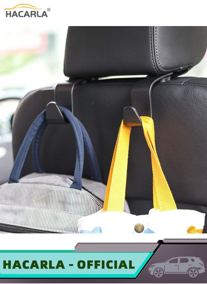 HACARLA 1 Pcs Car Back Seat Storage Organizer Leather Handbag Holder And 4 Pcs Car Seat Headrest Hooks Hangers Storage Organizer for Purse Coats Umbrellas Grocery Bags Interior Accessories  - Image 5