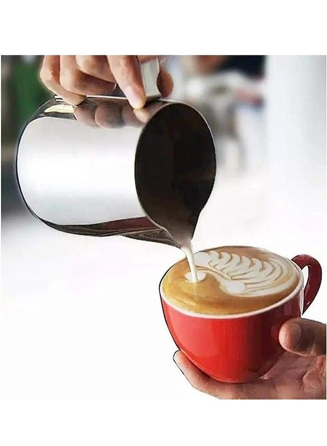 FALMER Stainless Steel Milk Frothing Pitcher for Latte, Cappuccino, Barista Tool (350ml-Silver) - Image 2