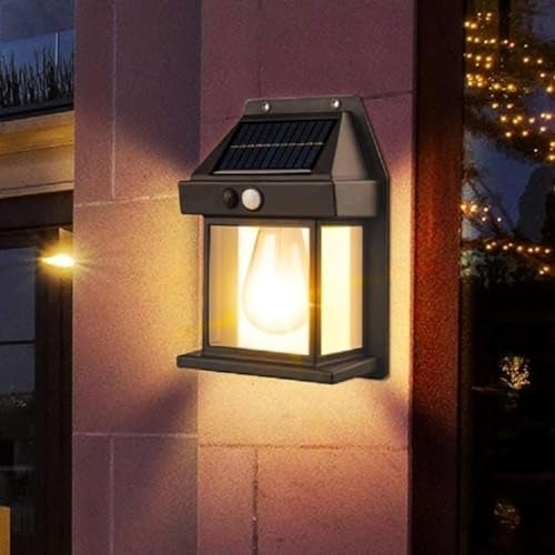 XERGY Waterproof IP65 Exterior Outdoor Wall LED Lamp with Motion Sensor, Automatic Human Body Induction,Wireless Night Lamp for Wall Home Garden (Black) - Image 1