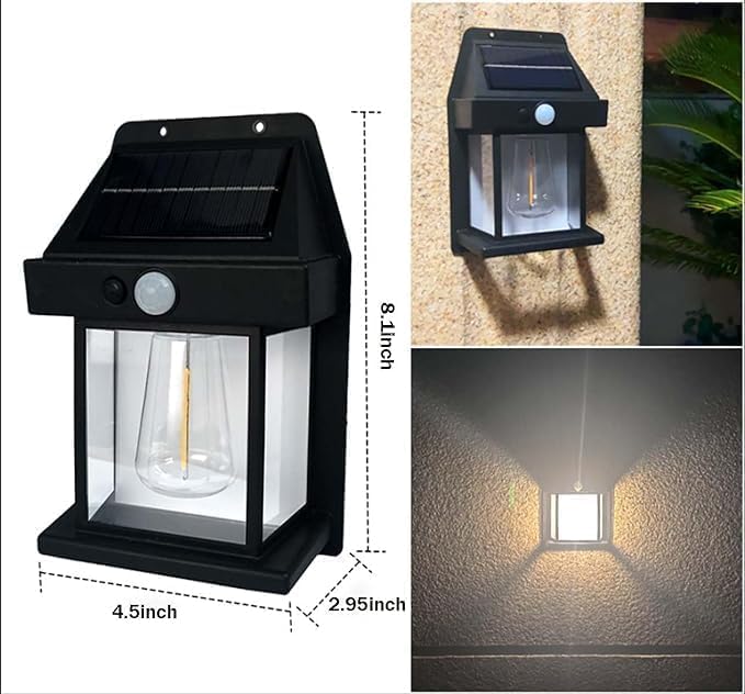 XERGY Waterproof IP65 Exterior Outdoor Wall LED Lamp with Motion Sensor, Automatic Human Body Induction,Wireless Night Lamp for Wall Home Garden (Black) - Image 4