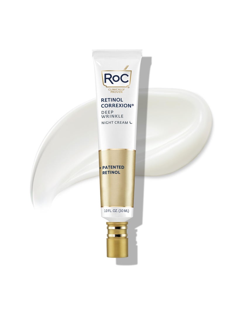 RoC - RoC Retinol Correxion Deep Wrinkle Anti-Aging Night Cream, Daily Face Moisturizer with Shea Butter, Glycolic Acid and Squalane, Skin Care Treatment, 1 Ounces (Packaging May Vary) - Image 1