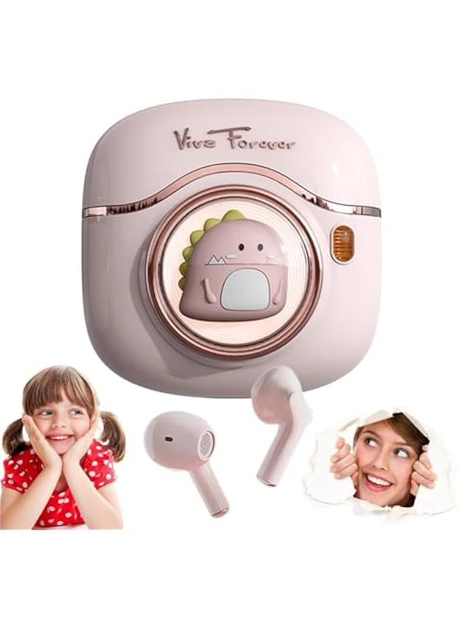 Pink Earbuds for Kids Women Workout Headphones Cute Earbuds Kawaii for Girls for Small Ears Women Pink Bluetooth Headphones Small Tiny Mini Micro Pink Earphones Headphones Birthday