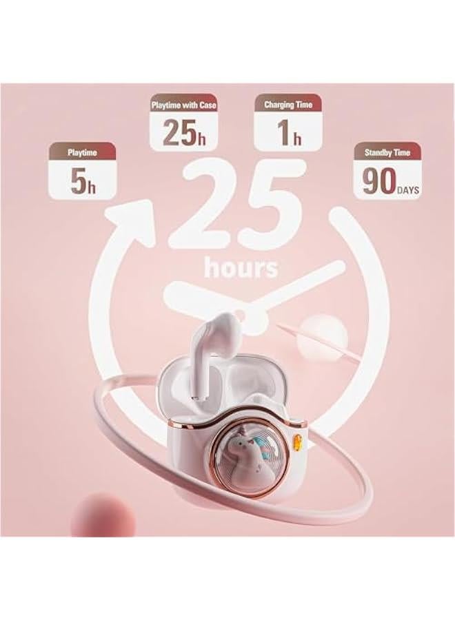 Pink Earbuds for Kids Women Workout Headphones Cute Earbuds Kawaii for Girls for Small Ears Women Pink Bluetooth Headphones Small Tiny Mini Micro Pink Earphones Headphones Birthday