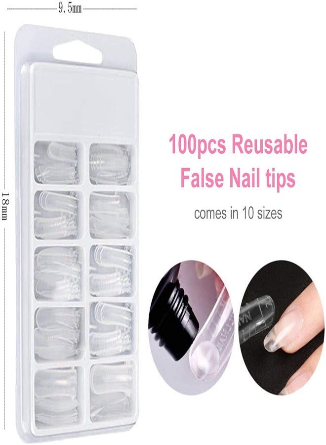 Nee Jolie 3 Colors Poly Gel Nail Kit with UV Lamp Nails Extension Set - Image 4