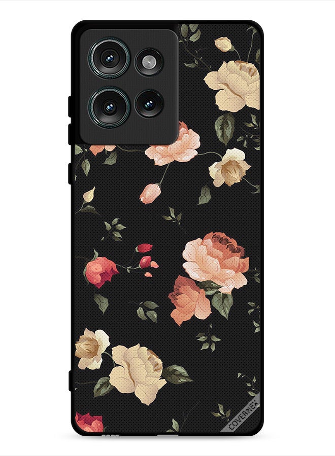 Covernex Motorola Edge 50 Protective Case Cover Flower Art Wallpaper - Image 1