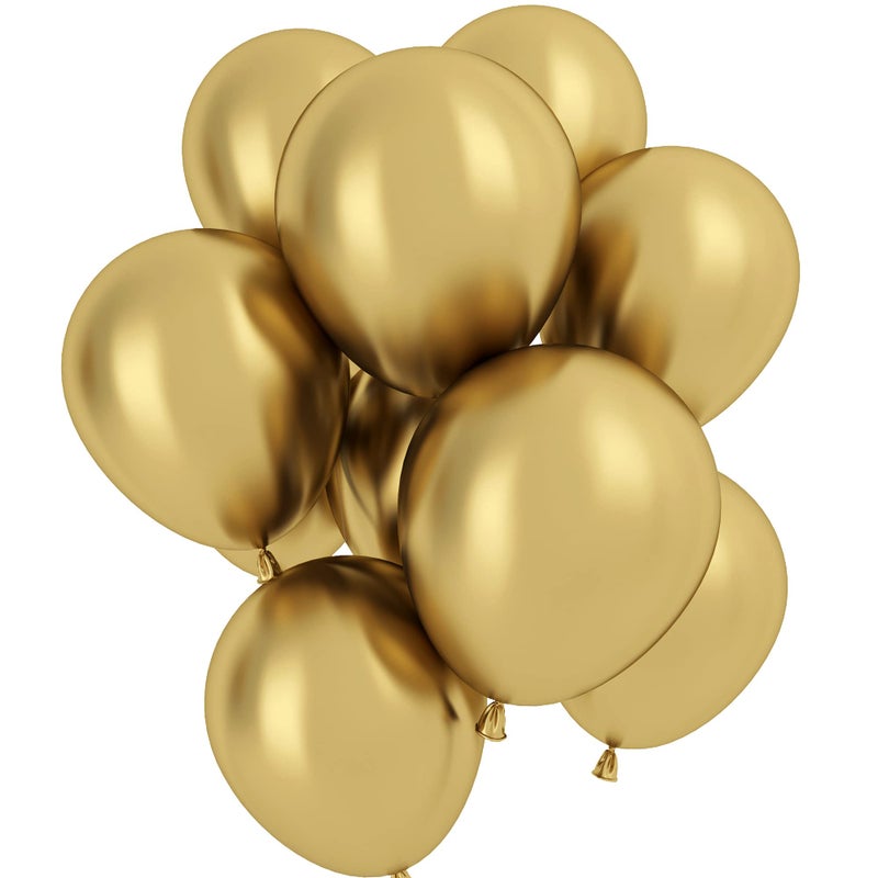 MANGO Lazyair Chrome Gold Balloons 12 Inch 50 Pcs Baby Shower Party Balloons Happy Birthday Decoration Balloons Gender Reveal Wedding Party Decoration - Image 2