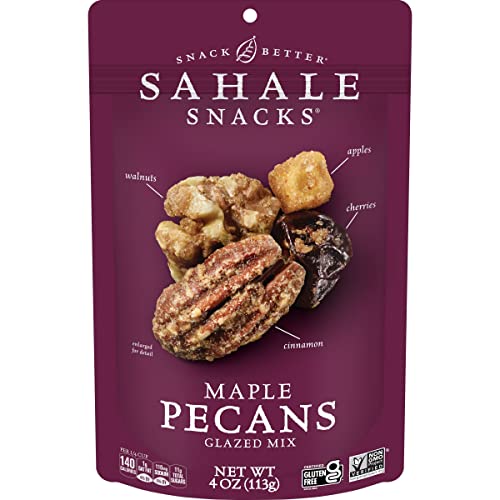 Sahale Snacks Maple Pecans Glazed Mix, 4 oz Pouches (6 Packs) Dry-Roasted, Deluxe Mixed Nuts with Cherries, Apples, Maple, and Cinnamon - Non-GMO, Kosher, and Certified Gluten-Free Snacks - Image 1