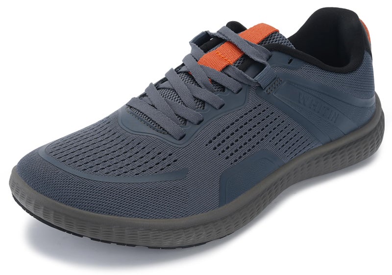 WHITIN Men's Barefoot Running Shoes Width Transitional Minimalist Wide Toe Box Size 11 Zero Drop Rubber Outsole Sneakers Tennis Dark Grey 45 - Image 1