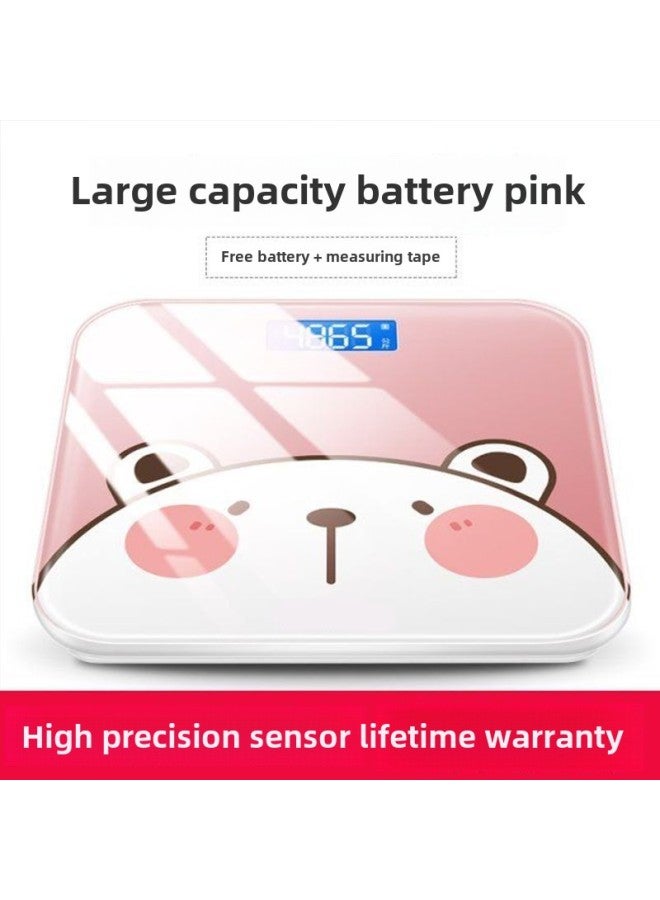 Weighing Scale Electronic Scale Precision Human Scale Cartoon Cute Adult Weighing Meter Female Student Dormitory-Color:Big-faced Bear Pink (rechargeable Model) Hot Sale - Image 2