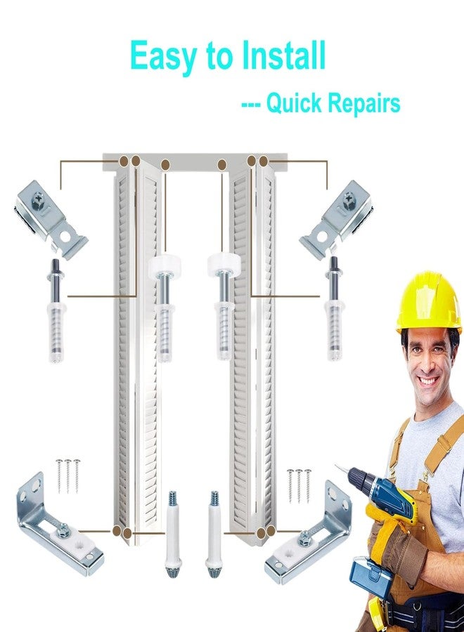 Warmtree Bifold Door Hardware Repair Kit - Ideal Replacement Parts for Bi - fold & Sliding Closet Doors, Includes Top & Bottom Brackets, Pivots & Guides Wheel for Folding Pocket & Accordion Doors - Image 3