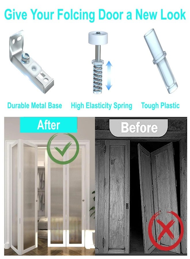 Warmtree Bifold Door Hardware Repair Kit - Ideal Replacement Parts for Bi - fold & Sliding Closet Doors, Includes Top & Bottom Brackets, Pivots & Guides Wheel for Folding Pocket & Accordion Doors - Image 4