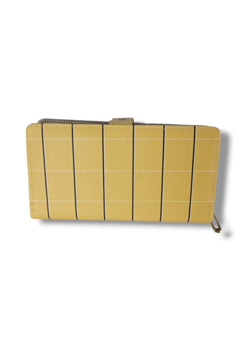 Women's wallet with many pockets and spaces for Visa cards, high quality, yellow  - Image 2