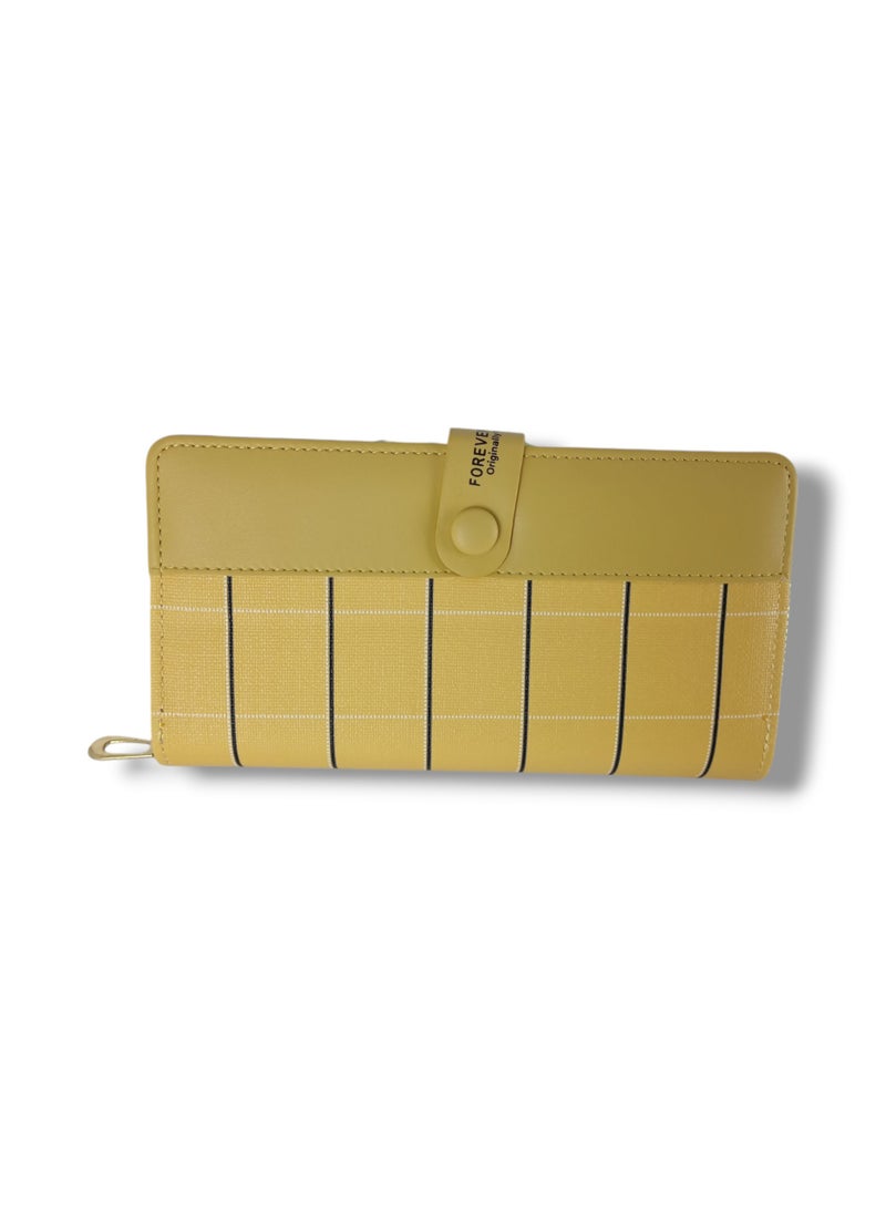 Women's wallet with many pockets and spaces for Visa cards, high quality, yellow  - Image 1