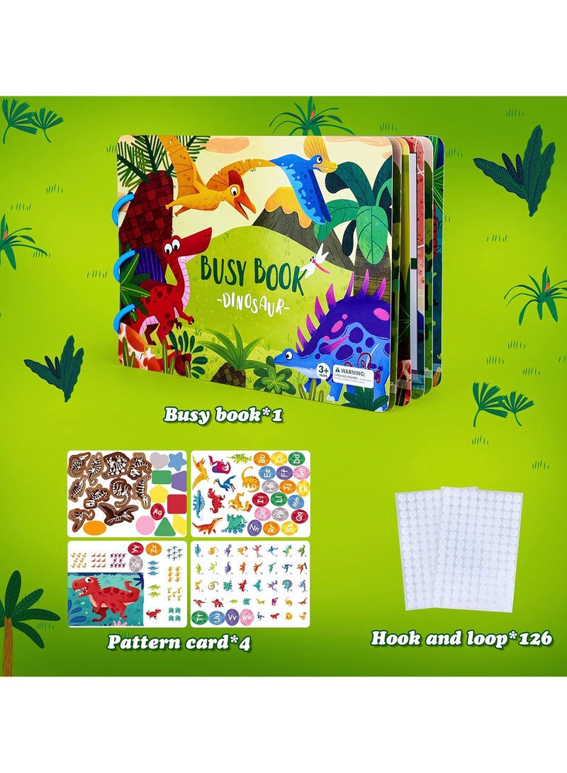 كتب تعليمية للأطفال الصغار، كتاب مونتيسوري تعليمي للأطفال لتنمية مهارات التعلم، ألعاب تنمية مبكرة للأولاد والبنات من عمر 3 سنوات فما فوق، كتاب هادئ للأطفال الصغار (بموضوع الديناصورات) - Image 5
