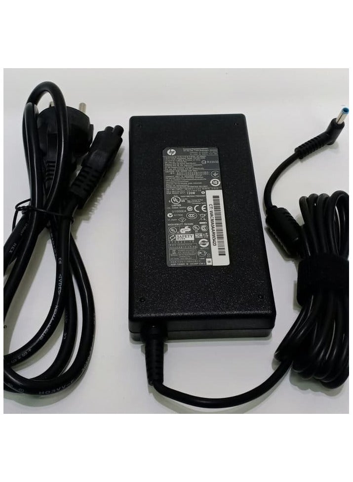 شاحن محول تيار متردد بسلك طاقة 19.5 فولت 6.15 أمبير 120 وات لجهاز HP Pavilion 15-bc200/15-bc251nr/15-bc220nr/HP OMEN 17-w000/17-w053dx/HP Omen 15/HP Envy 15/17 Series كمبيوتر محمول - Image 1