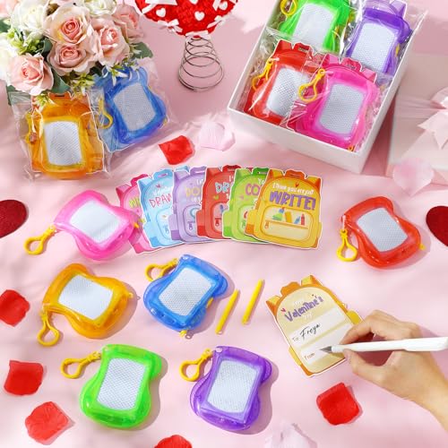Capoda 24 Pack Valentines Day Mini Magnetic Drawing Board with Valentine Cards Magnetic Drawing Board Party Favors Bulk Erasable Doodle Sketch Valentines Gifts for Kids Classroom Prize Backpack - Image 5