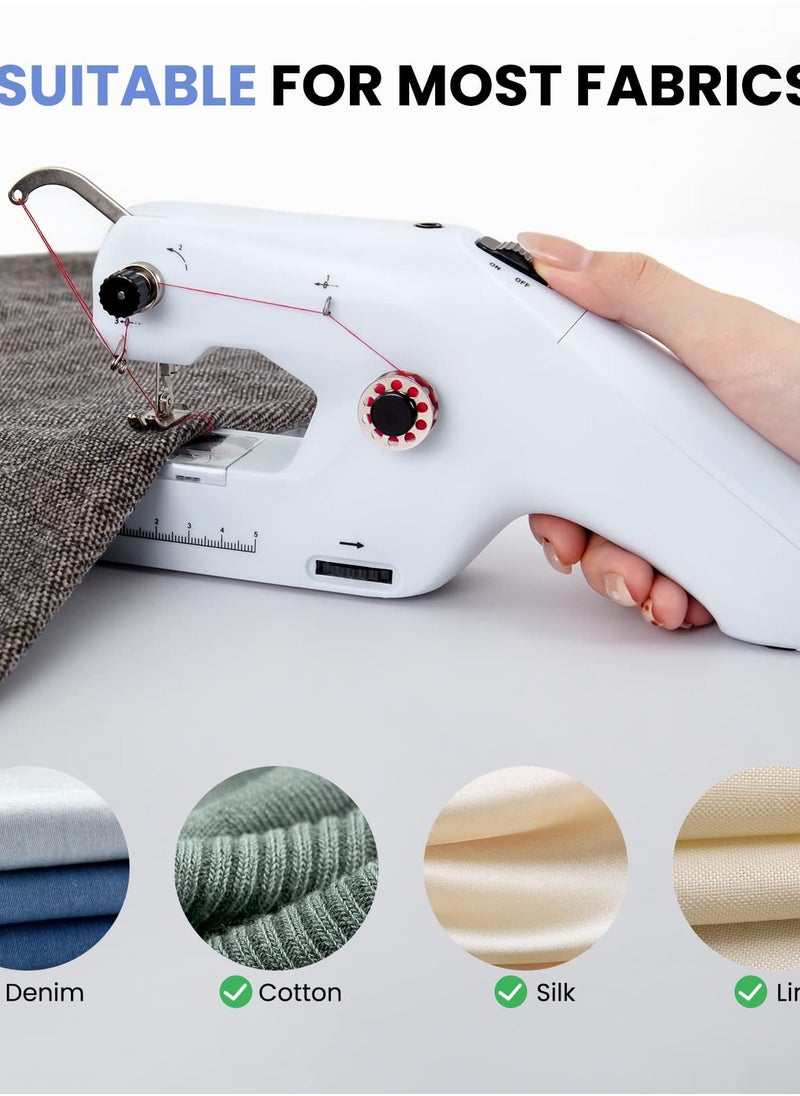 Generic - Portable Mini Electric Sewing Machine - Handheld Stitch Tool with Accessories for Clothing, Curtains, Denim, and Leather (White) - Ideal for Quick Repairs and Crafting. - Image 1