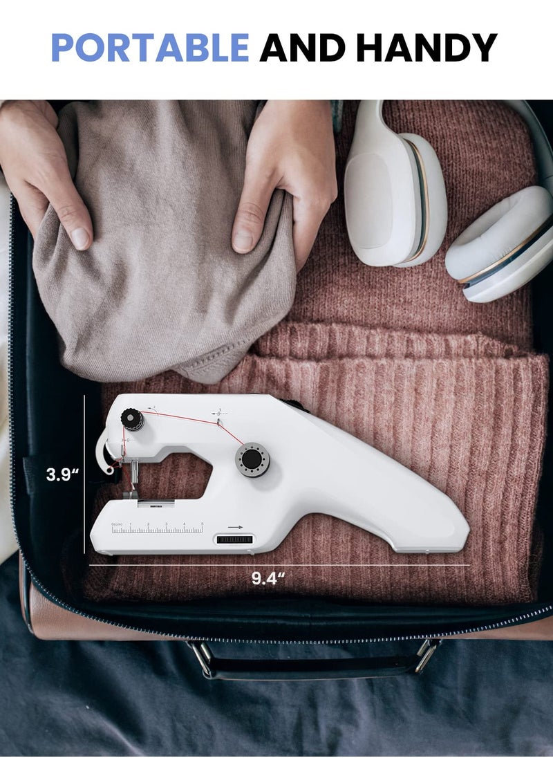 Generic - Portable Mini Electric Sewing Machine - Handheld Stitch Tool with Accessories for Clothing, Curtains, Denim, and Leather (White) - Ideal for Quick Repairs and Crafting. - Image 1