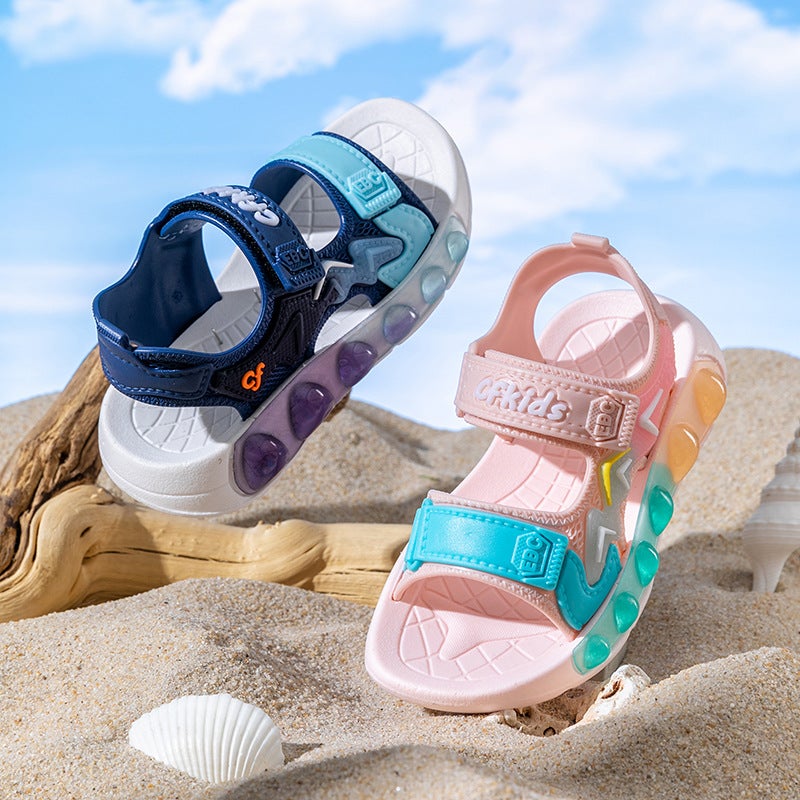 Children'S Sandals Summer Non-Slip Soft Sole Girls Large Children'S Velcro Children'S Shoes Baby Beach Sandals - Image 4