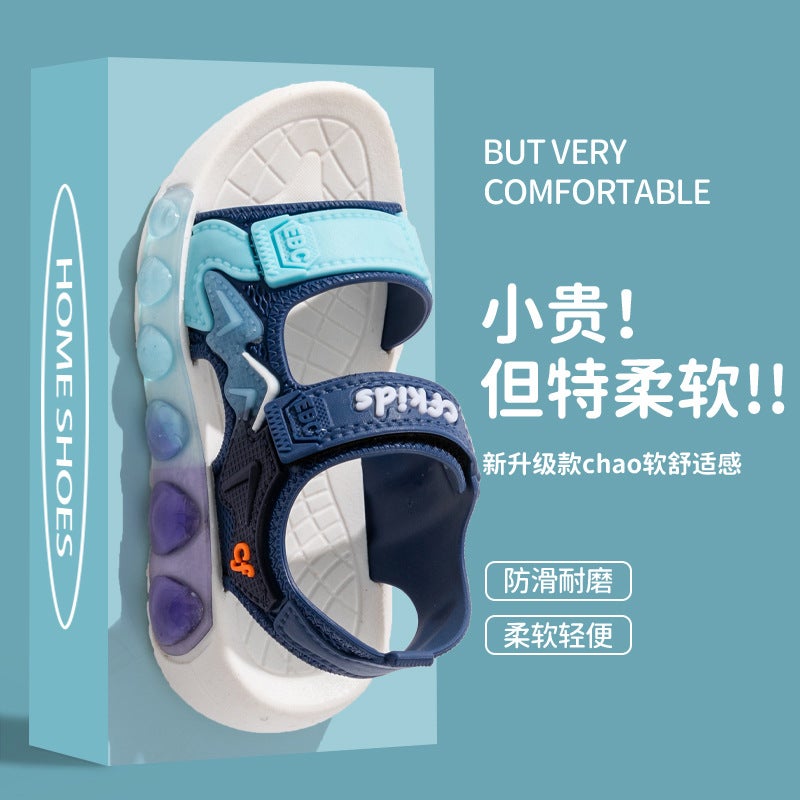 Children'S Sandals Summer Non-Slip Soft Sole Girls Large Children'S Velcro Children'S Shoes Baby Beach Sandals - Image 3