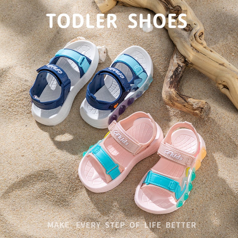 Children'S Sandals Summer Non-Slip Soft Sole Girls Large Children'S Velcro Children'S Shoes Baby Beach Sandals - Image 5