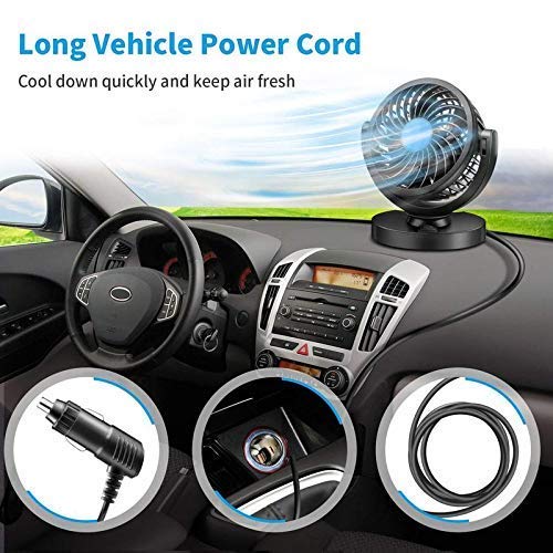 PRIKNIK Car Fan 12V 360 Degree RoCompatible with T-atable High Speed Quiet Strong Dashboard Auto Cooling Air Fan - Compatible with M-aruti J-imny - Image 4