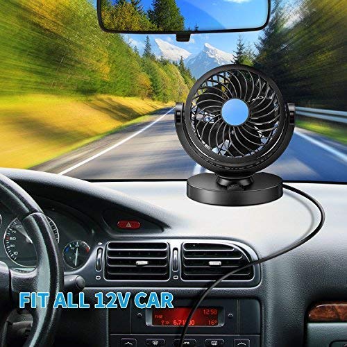 PRIKNIK Car Fan 12V 360 Degree RoCompatible with T-atable High Speed Quiet Strong Dashboard Auto Cooling Air Fan - Compatible with M-aruti J-imny - Image 3
