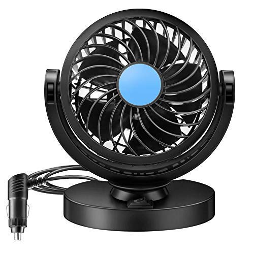 PRIKNIK Car Fan 12V 360 Degree RoCompatible with T-atable High Speed Quiet Strong Dashboard Auto Cooling Air Fan - Compatible with M-aruti J-imny - Image 2