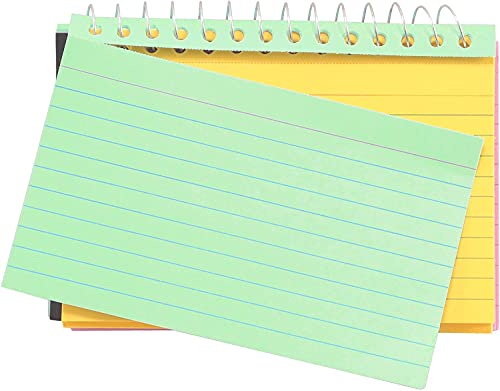 ThreeLeaf Spiral Bound Colored Index Card Books, 3x5-Inch, Ruled, Perforated, Assorted Bright Colors, 50 Cards per Book - Image 2