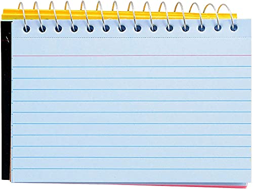 ThreeLeaf Spiral Bound Colored Index Card Books, 3x5-Inch, Ruled, Perforated, Assorted Bright Colors, 50 Cards per Book - Image 5
