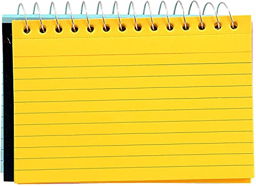 ThreeLeaf Spiral Bound Colored Index Card Books, 3x5-Inch, Ruled, Perforated, Assorted Bright Colors, 50 Cards per Book - Image 3